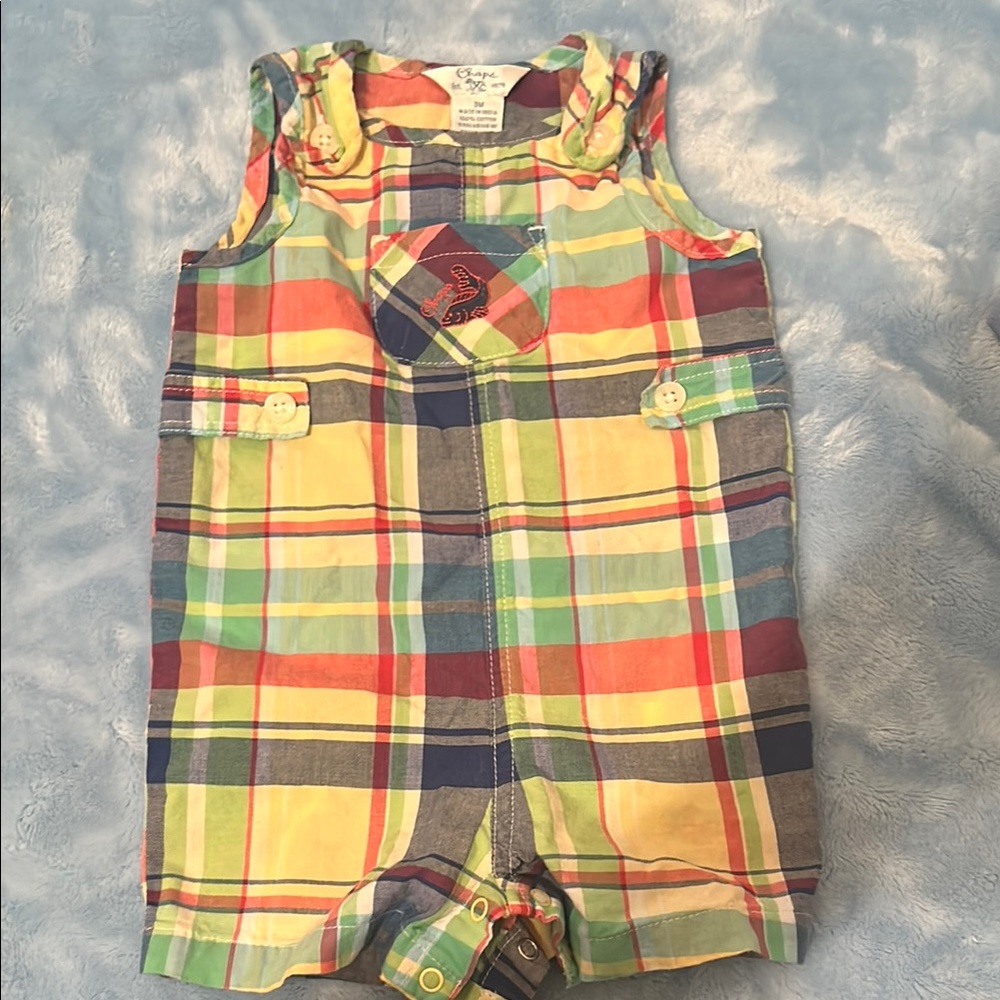 Chaps Multicolor Plaid Kids One Piece